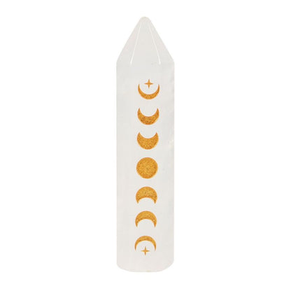 Clear Quartz Healing Moon Phase Crystal Point