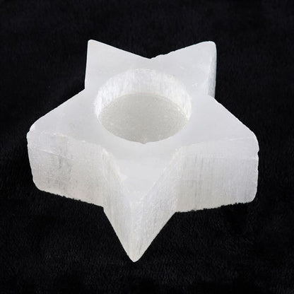 Selenite Cleansing Star Tealight Holder