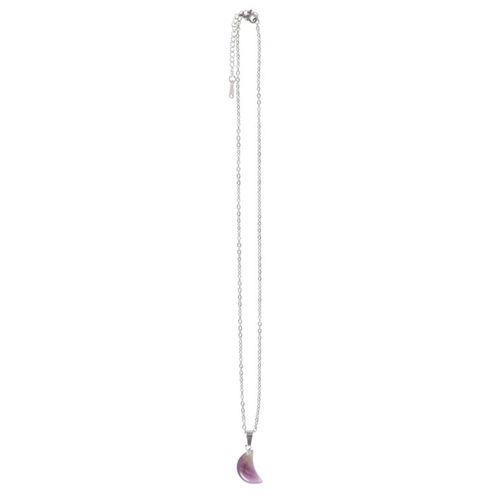 Calming - Amethyst Crystal Moon Necklace on Greeting Card