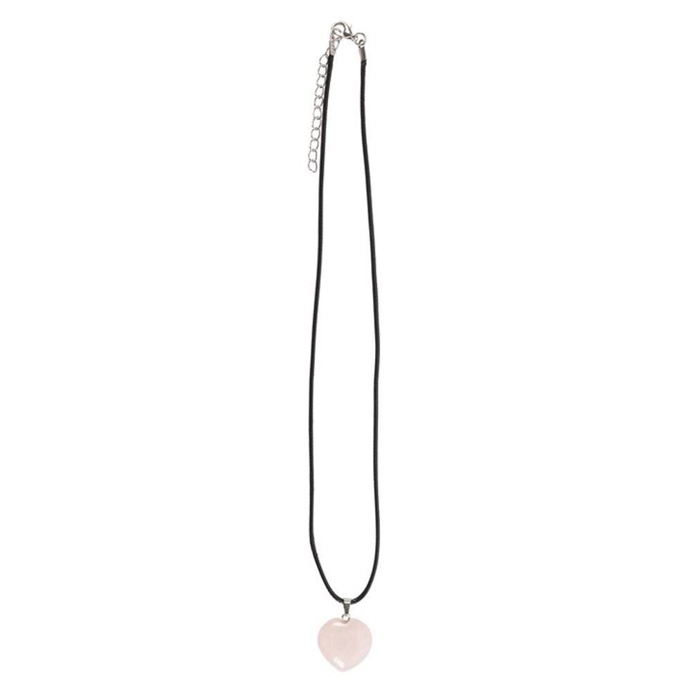 Love - Rose Quartz Healing Crystal Heart Necklace