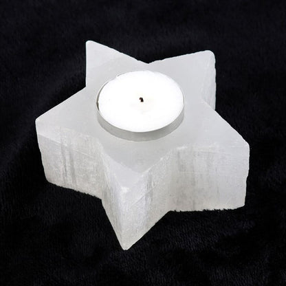 Selenite Cleansing Star Tealight Holder