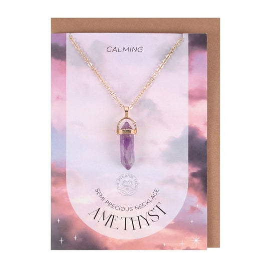 Calming - Amethyst Crystal Necklace Card