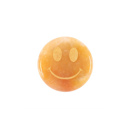 Be Brave Yellow Jade Happy Face Crystal